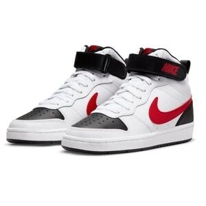 Nike Court Borough 7Y Mid High Top Kids Sneakers Shoes Velcro